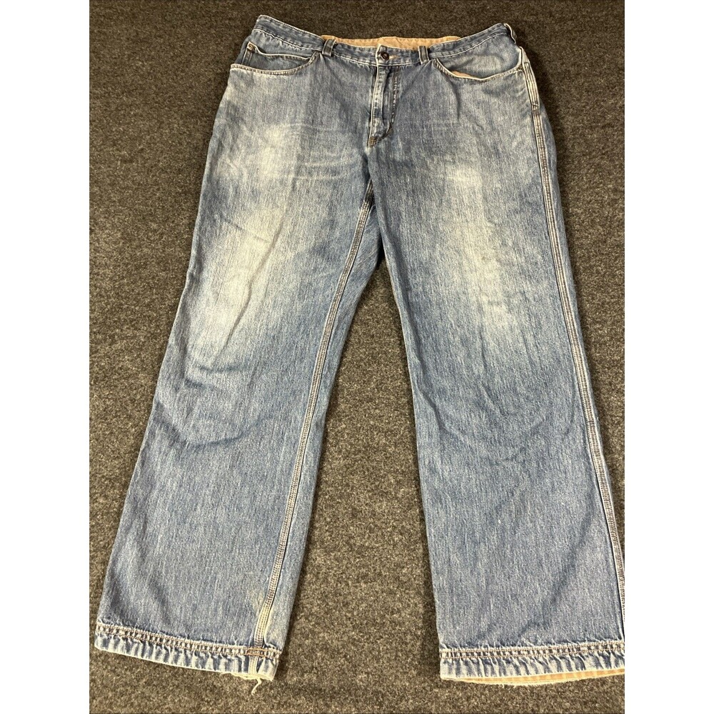 Duluth Trading Co Ballroom Jeans Mens 38x32 Fire Hose Lined Waistband Work Denim
